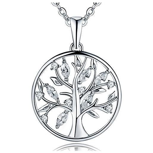 JO WISDOM collana albero della vita yggdrasil argento 925 aaa zirconia cubica donna