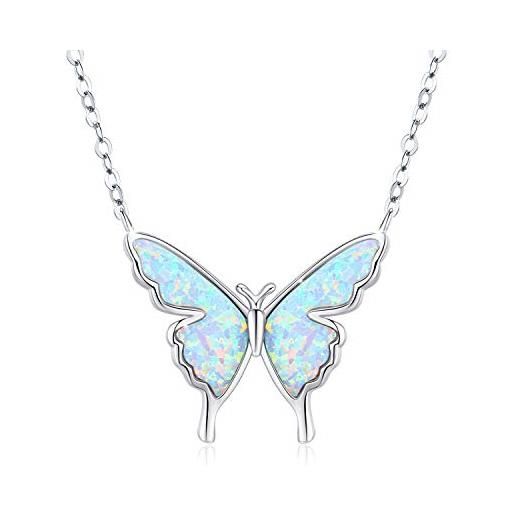 CUOKA MIRACLE catena di farfalle gioielli opale gioielli in argento farfalla per donne ciondolo farfalla per ragazze bambini (a)