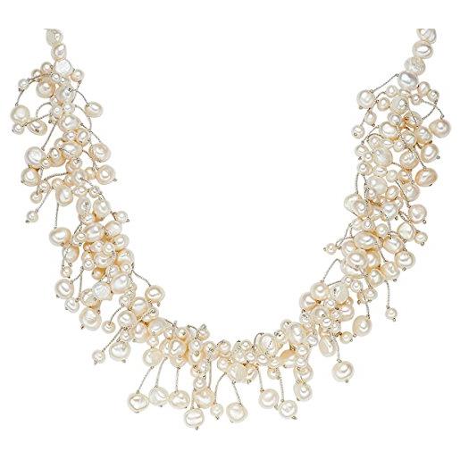 Valero Pearls catena da donna in argento sterling 925 con rodio con perle coltivate d'acqua dolce bianco 00120310