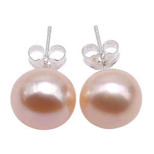JYX Pearl jyx - orecchini a perno in argento sterling 925 con perle d'acqua dolce rotonde aaa da donna (10)