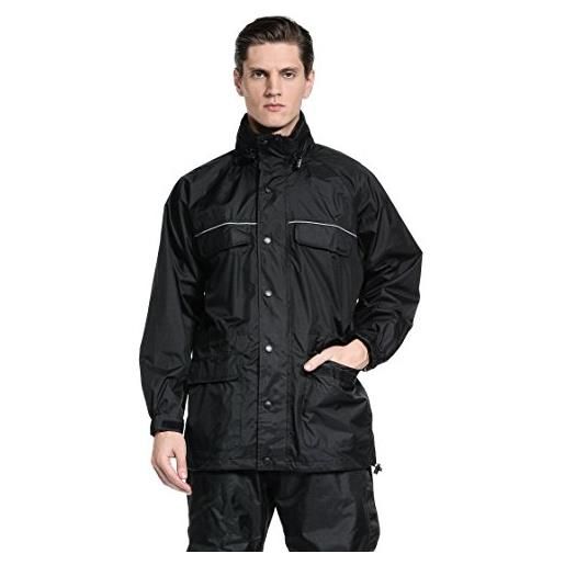 OJ - compact top black giacca 4 stagioni 100% impermeabile compatto e tascabile, nero, 5xl