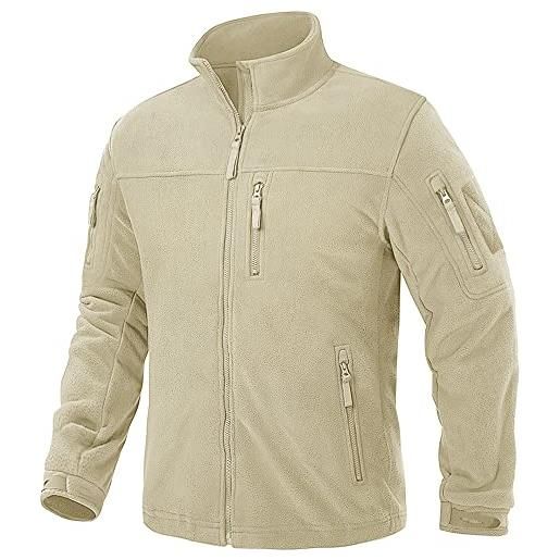 TACVASEN giacca invernale da uomo giacche tattiche full-zip jacket in pile con tasche con cerniera, zaffiro, xl