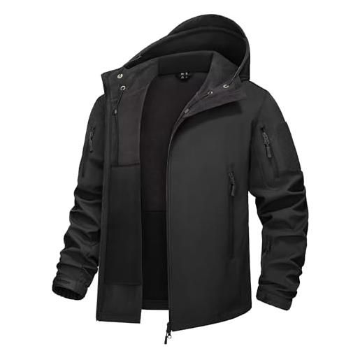 KEFITEVD giacca di transizione softshell giacca da pioggia calda in pile militare da uomo giacca impermeabile resistente alle intemperie caccia militare da campeggio verde l (etichetta: xl)