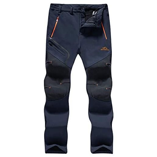 TACVASEN pantaloni softshell impermeabili da uomo pants outdoor escursionismo traspirante, grigio scuro
