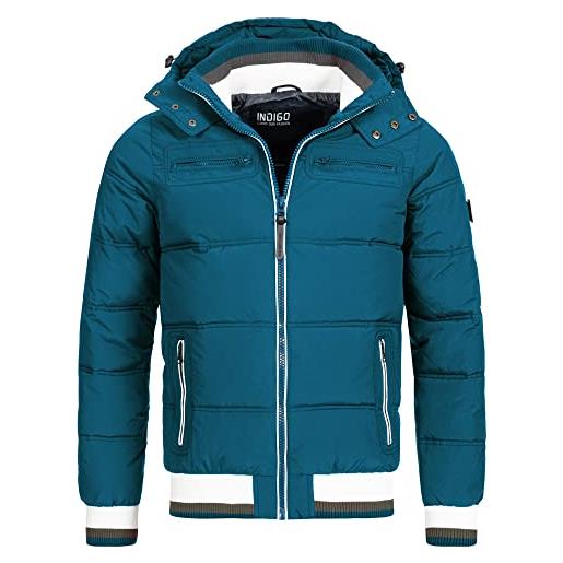 Indicode uomini marlon quilted jacket | giacca trapuntata dall'aspetto di una piumino sea blue m