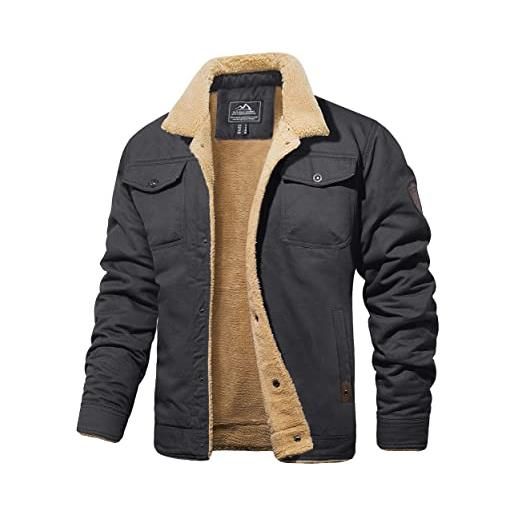 MAGCOMSEN giacche da camionista da uomo, invernali, casual, in caldo cotone, con 5 tasche, marina militare, xxl