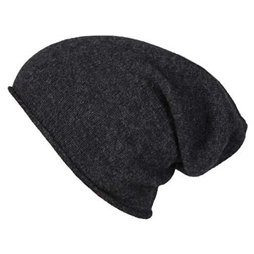 Zwillingsherz beanie twin heart slouch hat in 100% cashmere - cappello in maglia di alta qualità per donna bambina - cappello - unisex - taglia unica - caldo e morbido in estate autunno e inverno- brillante blu