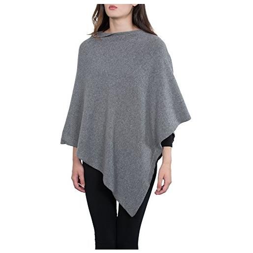 Kemailù moon poncho donna misto cashmere (grigio medio)