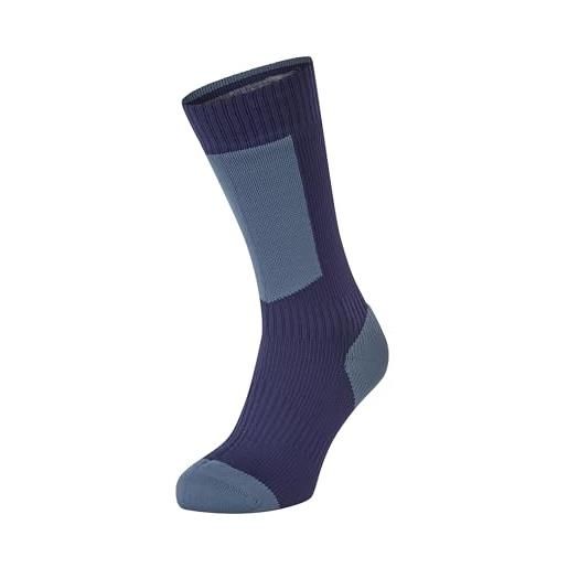 Seal Skinz sealskinz calza impermeabile di media lunghezza del freddo con hydrostop, grigio/rosso/bianco, medio calzini unisex per adulti, scuro, m