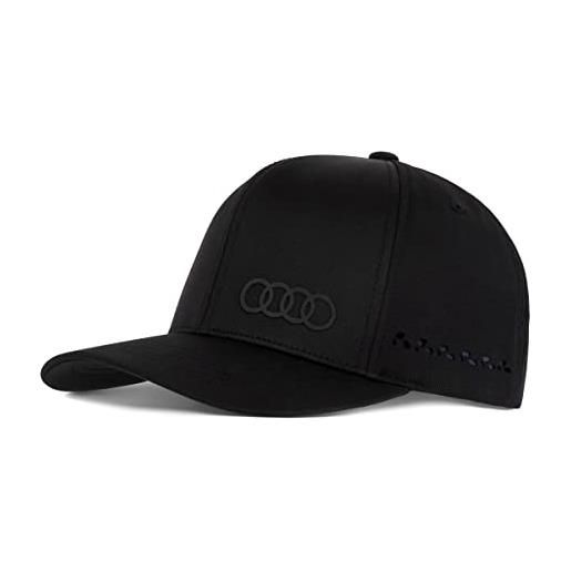 Audi collection audi 3132301300 basecap tec-cap anelli cappellino da baseball, nero, nero, 55/59 cm