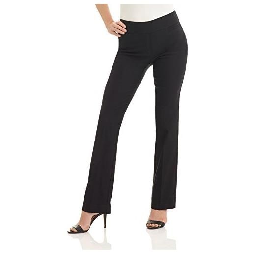 REKUCCI pantaloni da donna svasati senza chiusure, pantaloni donna leggeri comodi (42 corto, nero)