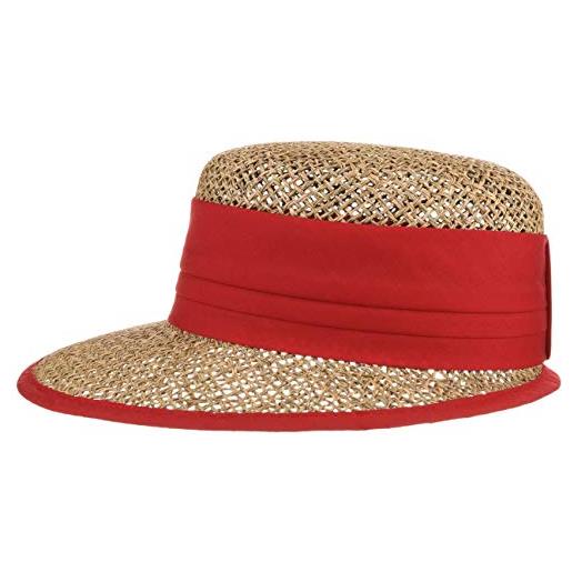 Seeberger beach berretto in paglia cappellino estivo da spiaggia taglia unica - rosso