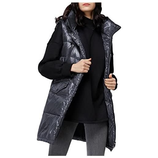 OROLAY gilet in piumino da donna con collo alto e spesso cappotti invernali senza maniche con cappuccio nero l