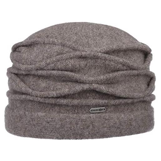 McBURN kamita berretto in lana follata donna - made italy beanie da cappello follato invernale autunno/inverno - taglia unica talpa