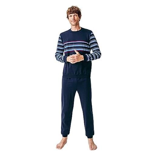 Damart pyjama thermolactyl pigiama, blu (marine rayé 08133), x-large uomo