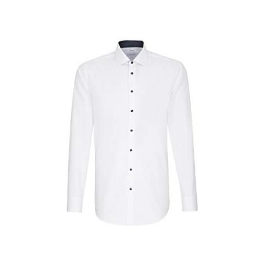 Seidensticker herren business hemd shaped fit camicia formale, bianco (weiß 01), 37 uomo