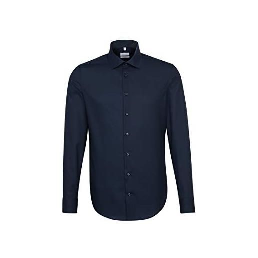 Seidensticker herren business hemd shaped fit camicia formale, blu (dunkelblau 19), 45 uomo