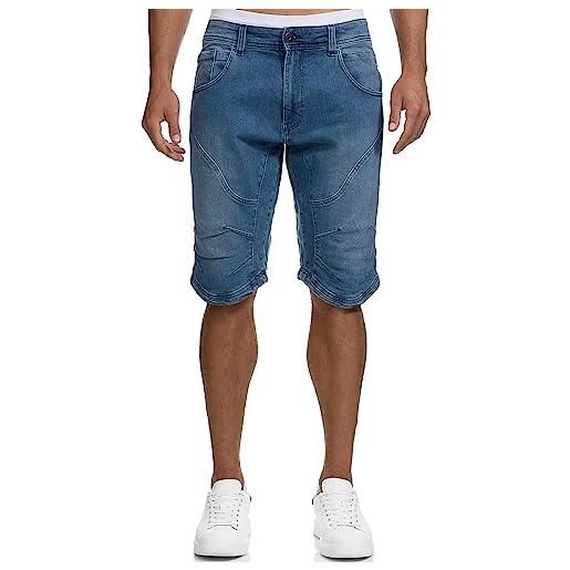 Indicode uomini leon shorts | bermuda pantaloncini estivi denim in 98% cotone black m
