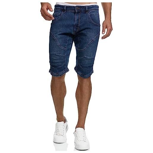 Indicode uomini leon shorts | bermuda pantaloncini estivi denim in 98% cotone blue wash l