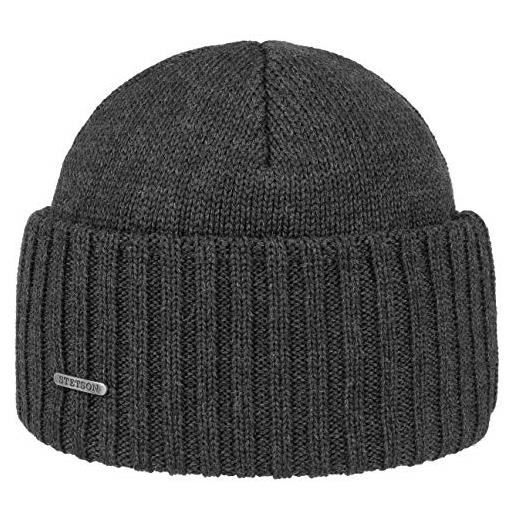 Stetson northport berretto invernale in lana merino - made in italy - cappello da marinaio da donna/uomo - berretto di lana autunno/inverno - blu scuro taglia unica