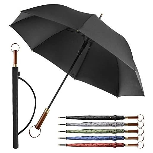 Sapor Design ombrello classico di lusso - antivento e automatico - grande per 2 persone - di legno e resistente | robusto e pieghevole