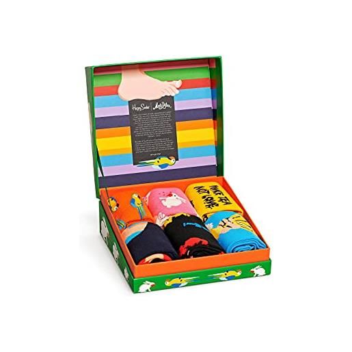 Happy Socks monty python gift set, calzini unisex adulto, multi, 41-46 confezione da 6