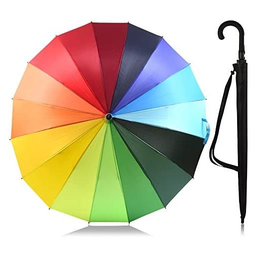 Sternenfunke ombrello stella scintilla colori arcobaleno grande xxl ø120 cm bastone ombrello colorato nobile, stabile e a prova di tempesta come ombrello coppia arcobaleno, signore e signori