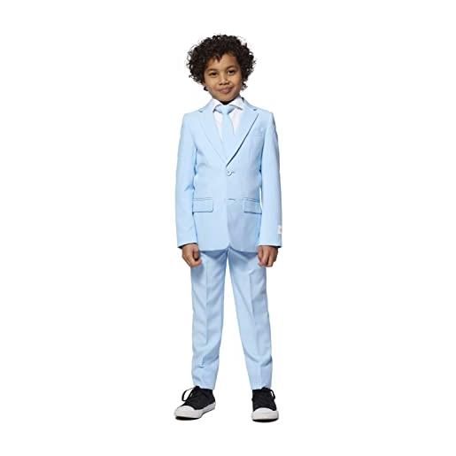 OppoSuits completo bambino, 3 pezzi, blazer, pantaloni e cravatta, colore unito, blu, 2 anni - us02