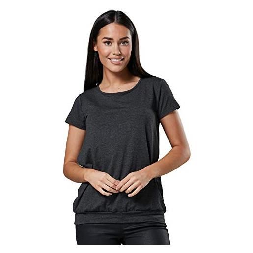 Zeta Ville Fashion zeta ville - top l'allattamento t-shirt a doppio strato prémaman - donna - 436c (nero, it 40/42, s)