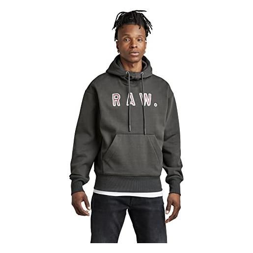 G-STAR RAW vulcanic raw loose hooded sweater felpe, marrone (rain drum d22231-a612-d307), l uomo