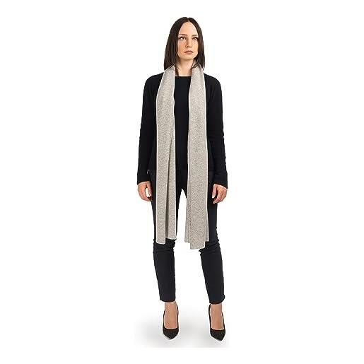 DALLE PIANE CASHMERE - sciarpa ampia 100% cashmere - made in italy - uomo/donna, colore: grigio, taglia unica