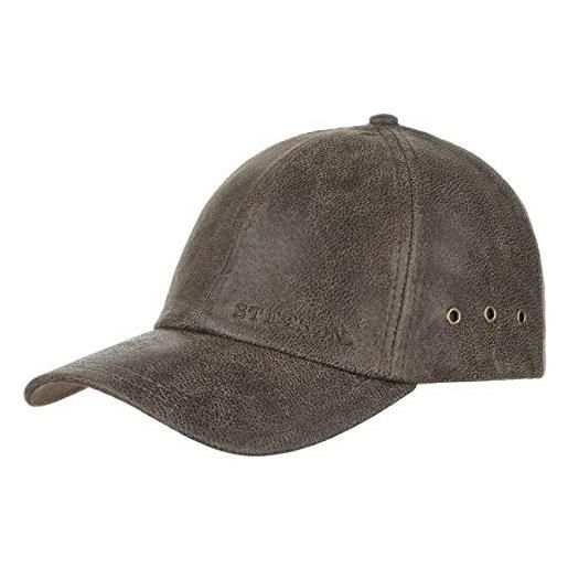 Stetson liberty cap uomo - cappello baseball berretto cappellino in pelle fibbia metallo, con visiera estate/inverno - taglia unica marrone