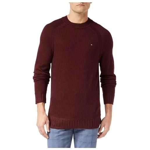 Tommy Hilfiger multi htr lambswool c neck mw0mw27710 maglioni, rosso (deep rouge heather), m uomo
