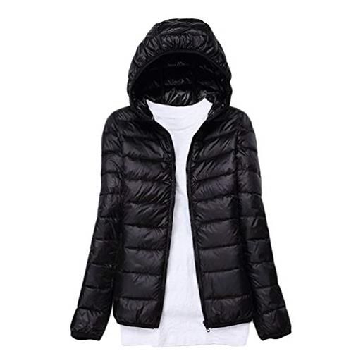 Baijiaye piumino donna corto ultraleggero down jacket autunno invernale giacca coat pieghevole nero 4xl