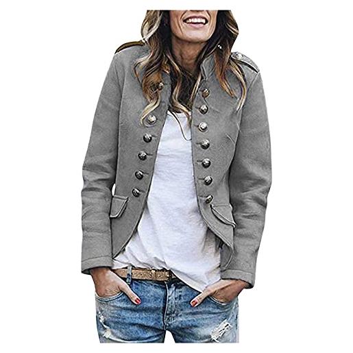 Xmiral giacca donna cappotti donna casual moda autunno inverno bottone manica lunga (s, marina militare)