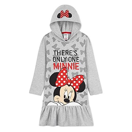 Disney felpa vestito bambina e ragazza felpe oversize in cotone di minnie e topolino 2-14 anni (grigio scuro, 3-4 anni)