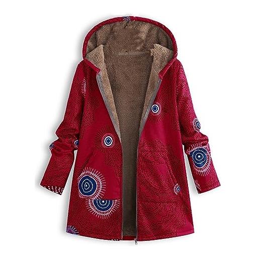 Xmiral giacca outwear maglioni donna cotone maglietta camicetta canottiera sportiva cappotto giacca maglioncino sportivo canotterie poncho antipioggia poloshirt canotte (xl, 2- rosso)