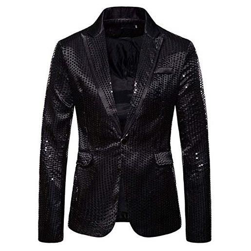 Generic 2023 nuovo - vestito con bottoni fascino una giacca casual con paillettes cappotti e giacche da uomo da uomo robusti attrezzi da pioggia, nero , xl