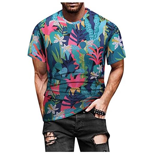 Xmiral t shirt uomo manica corta t-shirt per uomo con scollo a o (m, 3-multicolore)