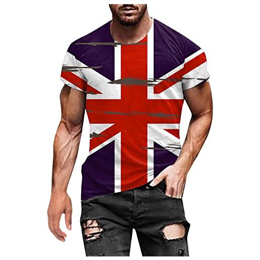 Xmiral t shirt uomo manica corta t-shirt per uomo con scollo a o (l, 3-multicolore)