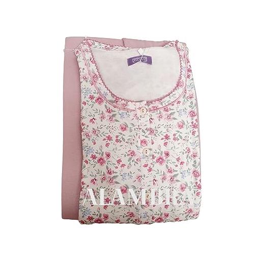 alambra pigiama donna linclalor caldo cotone autunno inverno nuova collezione manica lunga anche taglie forti calibrate(60, 8)