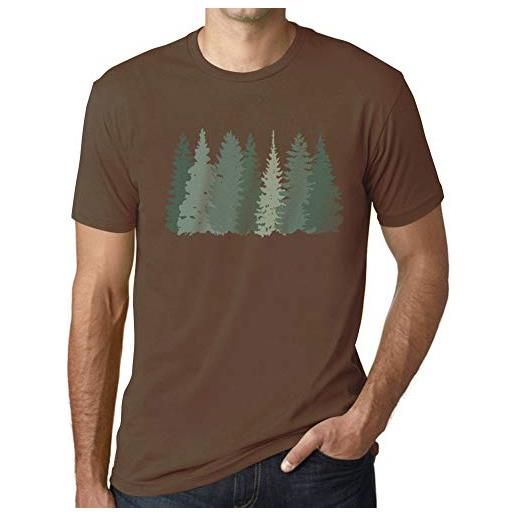 Ultrabasic uomo maglietta alberi della foresta - forest trees - t-shirt stampa grafica divertente vintage idea regalo originale alla moda bordeaux l