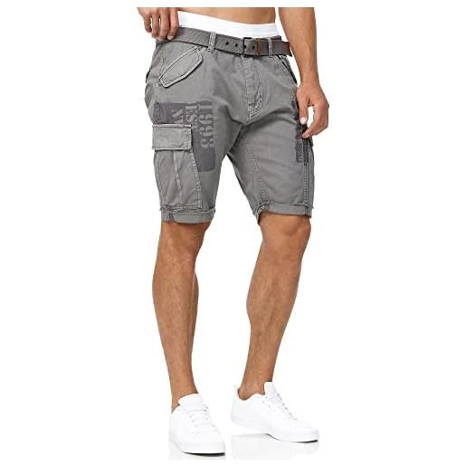 Indicode uomini jaramillo cargo shorts | pantaloncini cargo con 6 tasche in 100% cotone pewter l