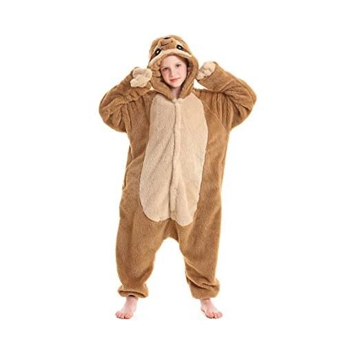 ULEEMARK tuta intera tutina pigiama animale per unisex bambina bambino bradipo altezza per 140cm