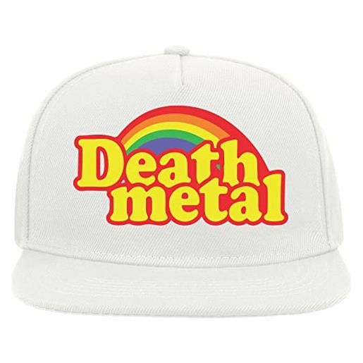 Generic death metal divertente arcobaleno arte 5 pannello snapback visiera piatto cappello baseball cappello bianco, bianco, taglia unica