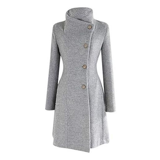 Xmiral cappotti moda donna capispalla soprabito manica lunga giacca trench cappotto di lana bavero invernale (xl, rosso)