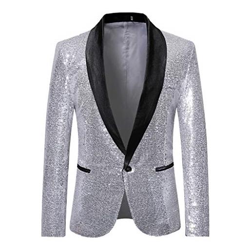 Xmiral abito completo abito floreale risvolto slim fit giacca elegante giacca casual giacche sportive cappotti sportivi one button uomo (l, 1- rosso)