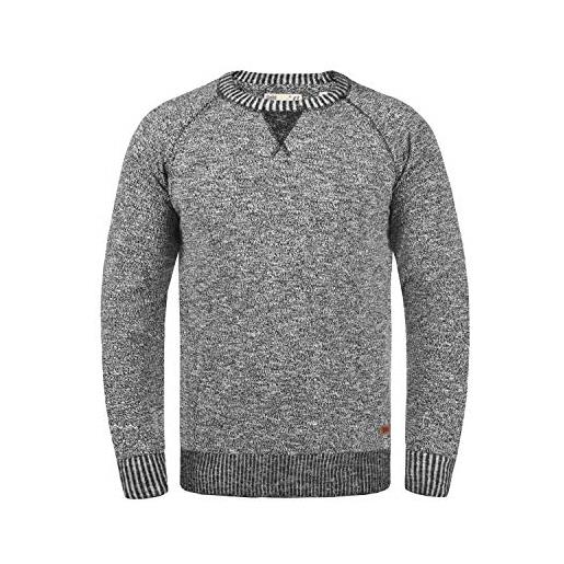 Solid thian maglione pullover maglieria da uomo con girocollo in cotone 100% , taglia: m, colore: black (9000)