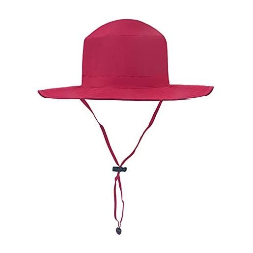 JTRHD cappello a tesa larga secchio cappelli da pescatore all'aperto cappello a tesa tesa cappello da giungla protezione esterna esterna regolabile (colore: rosso, misura: 60cm)