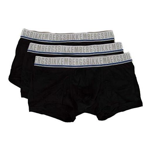 Bikkembergs confezione 3 boxer parigamba uomo tripack articolo b41318l1f, 2000 nero - black, s